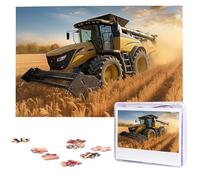 1000 Pieces Wooden Puzzles for Adults, Farm Tractor Harvest Personalized Jigsaw Puzzle Interesting Custom Photo Puzzles Gift for Holiday Birthday Wedding Anniversay
