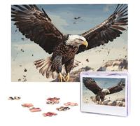 1000 Pieces Wooden Puzzles for Adults, Flying Eagle Personalized Jigsaw Puzzle Interesting Custom Photo Puzzles Gift for Holiday Birthday Wedding Anniversay