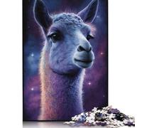 1000 Pieces Wooden Puzzles for Adults Galaxy Animal Alpaca Jigsaws Family Game Puzzle Gifts for Friend 1000pcs (75x50cm)