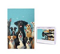 1000 Pieces Wooden Puzzles for Adults Jigsaw Puzzle Difficult Personalized Picture Puzzles A Large Group of Dogs Funny Wood Puzzle Modern Home Decor Wall Art Unique Gift (29.5" x 19.7")