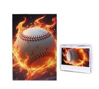 1000 Pieces Wooden Puzzles for Adults Jigsaw Puzzle Difficult Personalized Picture Puzzles Baseball on Fire Funny Wood Puzzle Modern Home Decor Wall Art Unique Gift (29.5" x 19.7")