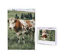 1000 Pieces Wooden Puzzles for Adults Jigsaw Puzzle Difficult Personalized Picture Puzzles Cow Spot Funny Wood Puzzle Modern Home Decor Wall Art Unique Gift (29.5" x 19.7")