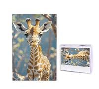 1000 Pieces Wooden Puzzles for Adults Jigsaw Puzzle Difficult Personalized Picture Puzzles Cute Giraffe Flowers Funny Wood Puzzle Modern Home Decor Wall Art Unique Gift (29.5" x 19.7")