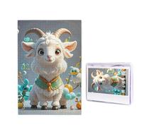 1000 Pieces Wooden Puzzles for Adults Jigsaw Puzzle Difficult Personalized Picture Puzzles Cute Goat Funny Wood Puzzle Modern Home Decor Wall Art Unique Gift (29.5" x 19.7")