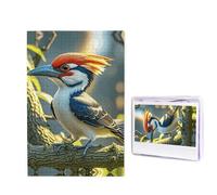 1000 Pieces Wooden Puzzles for Adults Jigsaw Puzzle Difficult Personalized Picture Puzzles Cute pileated Woodpecker Funny Wood Puzzle Modern Home Decor Wall Art Unique Gift (29.5" x 19.7")