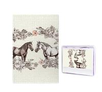 1000 Pieces Wooden Puzzles for Adults Jigsaw Puzzle Difficult Personalized Picture Puzzles Flowers and Horses Hand Drawn Funny Wood Puzzle Modern Home Decor Wall Art Unique Gift (29.5" x 19.7")