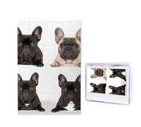 1000 Pieces Wooden Puzzles for Adults Jigsaw Puzzle Difficult Personalized Picture Puzzles French Bulldog Funny Wood Puzzle Modern Home Decor Wall Art Unique Gift (29.5" x 19.7")