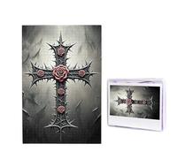 1000 Pieces Wooden Puzzles for Adults Jigsaw Puzzle Difficult Personalized Picture Puzzles Gothic Christian Cross Pattern Funny Wood Puzzle Modern Home Decor Wall Art Unique Gift (29.5" x 19.7")