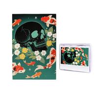 1000 Pieces Wooden Puzzles for Adults Jigsaw Puzzle Difficult Personalized Picture Puzzles Koi Fish Skull Funny Wood Puzzle Modern Home Decor Wall Art Unique Gift (29.5" x 19.7")