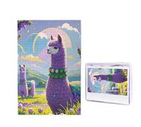 1000 Pieces Wooden Puzzles for Adults Jigsaw Puzzle Difficult Personalized Picture Puzzles Love Alpaca Purple Funny Wood Puzzle Modern Home Decor Wall Art Unique Gift (29.5" x 19.7")