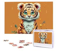1000 Pieces Wooden Puzzles for Adults Personalized Year of The Tiger Funny Tiger Jigsaw Puzzle Interesting Custom Photo Puzzles Gift for Holiday Birthday Wedding Anniversay