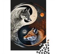 1000 Pieces Yin Yang Art Jigsaw Puzzles for Adults Wooden Puzzles for Adults Teenager Man Woman Gift 1000pcs (38x26cm)