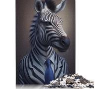 1000 Pieces Zebra Suit Animal Creative Square Jigsaw Puzzles for Adults & Wooden Puzzles Challenging Game 1000pcs (75x50cm)