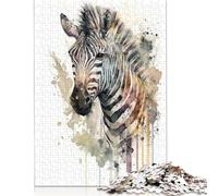1000 Pieces Zebra Watercolor Jigsaw Puzzles for Adults & Teenager for Adults Teenagers Age 12+ 1000pcs (75x50cm)