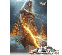 1000 Pieces Zeus, King of The Skies - God of Thunder And Divine Wrath for Adults Difficult Wooden Puzzles Jigsaw Puzzles for Adults Educational Game Challenge Toy 1000pcs (75x50cm)