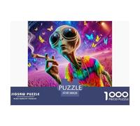 1000 PiecesAlien Jigsaw PuzzleStrange Alien for Adults38x26cm/1000pcs for Challenging Family Activity Game Perfect for Relaxation Colourful Creativity & Gift Giving