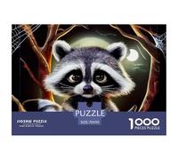 1000 PiecesRaccoon Jigsaws Pieces Cute Animal Pets The Challenge Is Difficult Puzzles for Adults with Home Decor Gifts Brainteasing Adults 12 Years of Age And OlderRaccoon