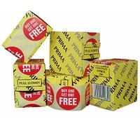 1000 Printed 'Buy One Get One Free' BOGOF Removable Retail Labels Stickers 45mm Diameter Red Circle Easy Peel Self Adhesive Shop Display For Pricing Tagging Gun