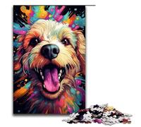 1000 Puzzle A Happy Naughty Dog Wooden Children's Puzzle Family Parent-child Interaction 1000 PCS(75x50cm)