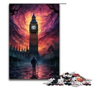 1000 Puzzle A Large Bell Tower Above The City Wooden Children's Puzzle Family Parent-child Interaction 1000 PCS(75x50cm)