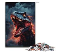 1000 Puzzle Angry Tyrannosaurus Rex Wooden Children's Puzzle Family Parent-child Interaction 1000 PCS(38x26cm)
