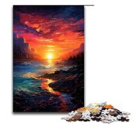 1000 Puzzle Colorful And Fantastic Sunset Spectacle Wooden Children's Puzzle Family Parent-child Interaction 75x50cm