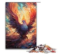 1000 Puzzle Colorful Psychedelic Flame Phoenix Wooden Children's Puzzle Family Parent-child Interaction 1000 PCS(38x26cm)