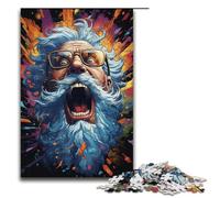 1000 Puzzle Colorful Psychedelic Old Man Wooden Children's Puzzle Family Parent-child Interaction 1000 PCS(38x26cm)