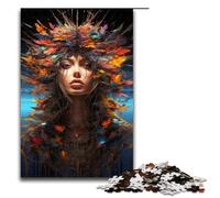 1000 Puzzle Colorful Psychedelic Painting Goddess Wooden Children's Puzzle Family Parent-child Interaction 1000 PCS(75x50cm)