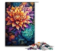 1000 Puzzle Colorful Psychedelic Space Flowers Wooden Children's Puzzle Family Parent-child Interaction (size 75x50cm)