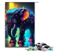 1000 Puzzle Cyber Elephant Wooden Children's Puzzle Family Parent child Interaction 1000 PCS(75x50cm)