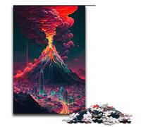 1000 Puzzle Dark Blue And Red Clouds Wooden Children's Puzzle Family Parent-child Interaction 1000 PCS(75x50cm)