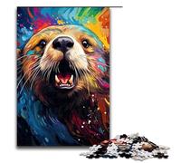 1000 Puzzle Painting Colorful Sea Otter Wooden Children's Puzzle Family Parent-child Interaction 1000 PCS(75x50cm)