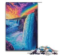 1000 Puzzle Psychedelic Colorful Waterfall Paper Children's Puzzle Family Parent-child Interaction 1000 PCS(38x26cm)