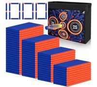 1000 Refill Darts Foam Ammunition Compatible with Nerf Gun Elite, Darts Bullets fit for N-Strike Elite Series Blasters, Dart Accessories with Shooting Practice Target Storage Mesh Bag