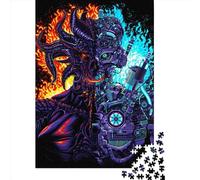 1000 Robot Vs Demon Creative Square Jigsaw Puzzles for Adults, Wooden Puzzles Unique Challenge Games 1000pcs (75x50cm)