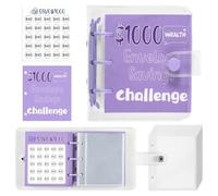 $1000 Savings Challenge Binder, 25 Envelope Challenge Binder, Budget Book Cash Envelope Challenge Binder, Cash Envelope Challenge Binder Money Saving for School Home Family Couple