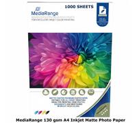 1000 Sheet x Mediarange 130gsm Single Sided Matt A4 Matte Coated Pro PHOTO paper