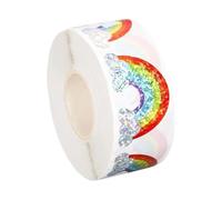 1000 Sheets Rainbow Sticker Roll, 1.18 Inch Self-Adhesive Coated Paper Decals For Kids, Tear Resistant Craft Stickers For Scrapbooking Journaling Party Favors Classroom Rewards