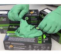 1000 Showa 6110PF Biodegradable Single Use Nitrile Gloves M7-8 Green FULL CARTON