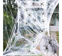1000 Sqft Halloween Spider Web Decorations With 100 Fake Spiders Spooky Spider Webbing Halloween Decorations Indoor Outdoor Party Yard Decor Supplies For Bar Haunted House
