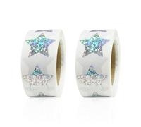 1000 Sticker Stars, Glitter Star Stickers, Holographic Silver Label Stickers, Reward Stickers, Decorative Accessories, Gift Sealing Stickers (2.5cm Each)