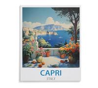 1000 Stück,Vintage-Reiseplakat Capri Italien,Puzzle Für Erwachsene Lernspielzeug Für Kinder Kreative Spiele Unterhaltung Holz puzzles Home Decor(75x50cm)-B16