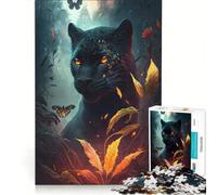 1000 Teenager Pieces Jigsaw Puzzle A Fiery Black Panther, Relaxing Games, Decompressing Intellectual, Birthday And Unique Gifts 38x52cm