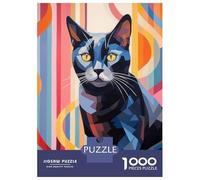 1000 Teenager Pieces Jigsaw Puzzle Abstract Cute Cartoon Cat Jigsaw Puzzle Hands-on Game Difficult Hard Gifts for Friends And Family 52x38cm/1000pcs