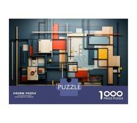 1000 Teenager Pieces Jigsaw Puzzle Abstract Geometric Wall Art Jigsaws for Adults Toy Wall Decor Precision Cutting Educational Challenge 38x26cm/1000pcs
