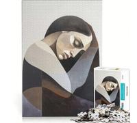 1000 Teenager Pieces Jigsaw Puzzle Abstract Portrait of A Woman, Practical Game, Difficult Challenge, Artists Collection, Fine Art 38x26cm