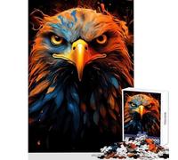 1000 Teenager Pieces Jigsaw Puzzle American Eagle Pride Fire Cozy Indoor Family Gathering Fun Heartwarming for All (38x26cm)