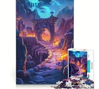 1000 Teenager Pieces Jigsaw Puzzle Ancient Ruins Gateway, Practical Game, Difficult Challenge, Artists Collection, Fine Art 38x26cm