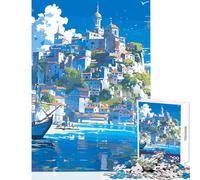 1000 Teenager Pieces Jigsaw Puzzle Anime Fishing Cityscape Toy Wall Decor Great Gift for Games Impossible Game Challenging To Complete (Size 50x75cm)